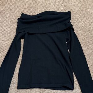 NWT Club Monaco Black Off-Shoulder Sweater